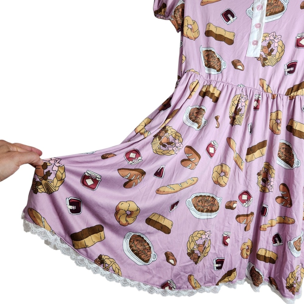 Kiki's Delivery Service Size Medium Sweets Dress Pink Peter Pan Collar Ghibli - Picture 3 of 11